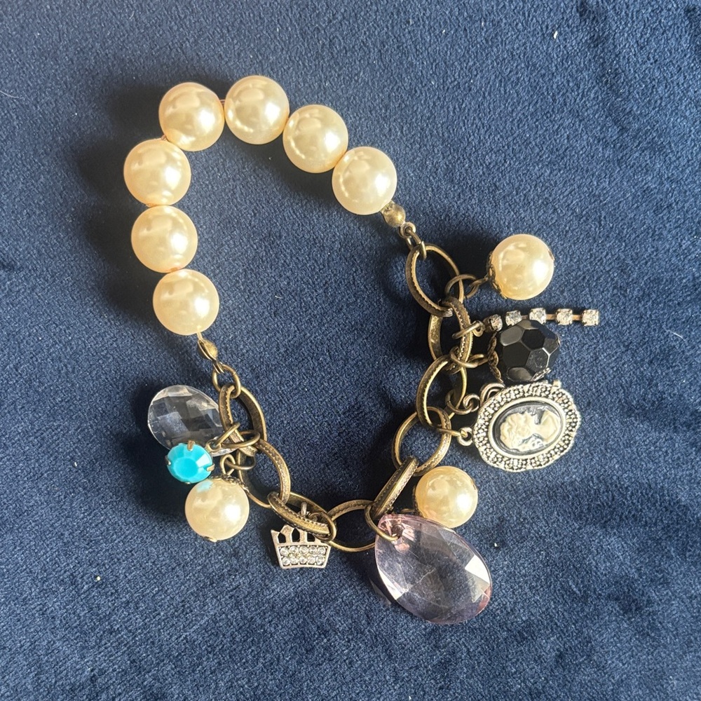 Pearl and Charm Multi-Stone Bracelet - Ivory
